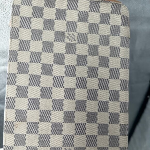 Louis Vuitton Neverfull Checkered Handbag, Navy/Ivory - Picture 13 of 13